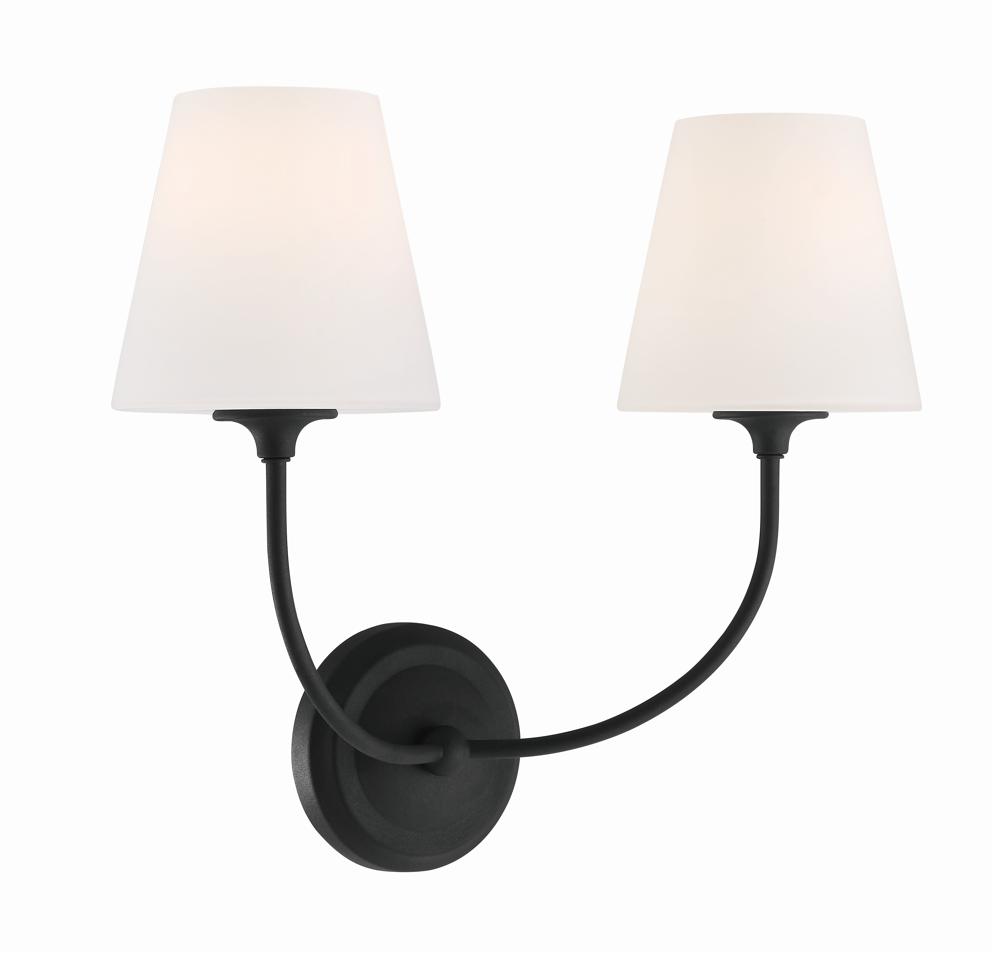Crystorama Sylvan 2442-OP-BF – 17 Inch – 2 Light – Sconce – Black Forged – Damp Rated