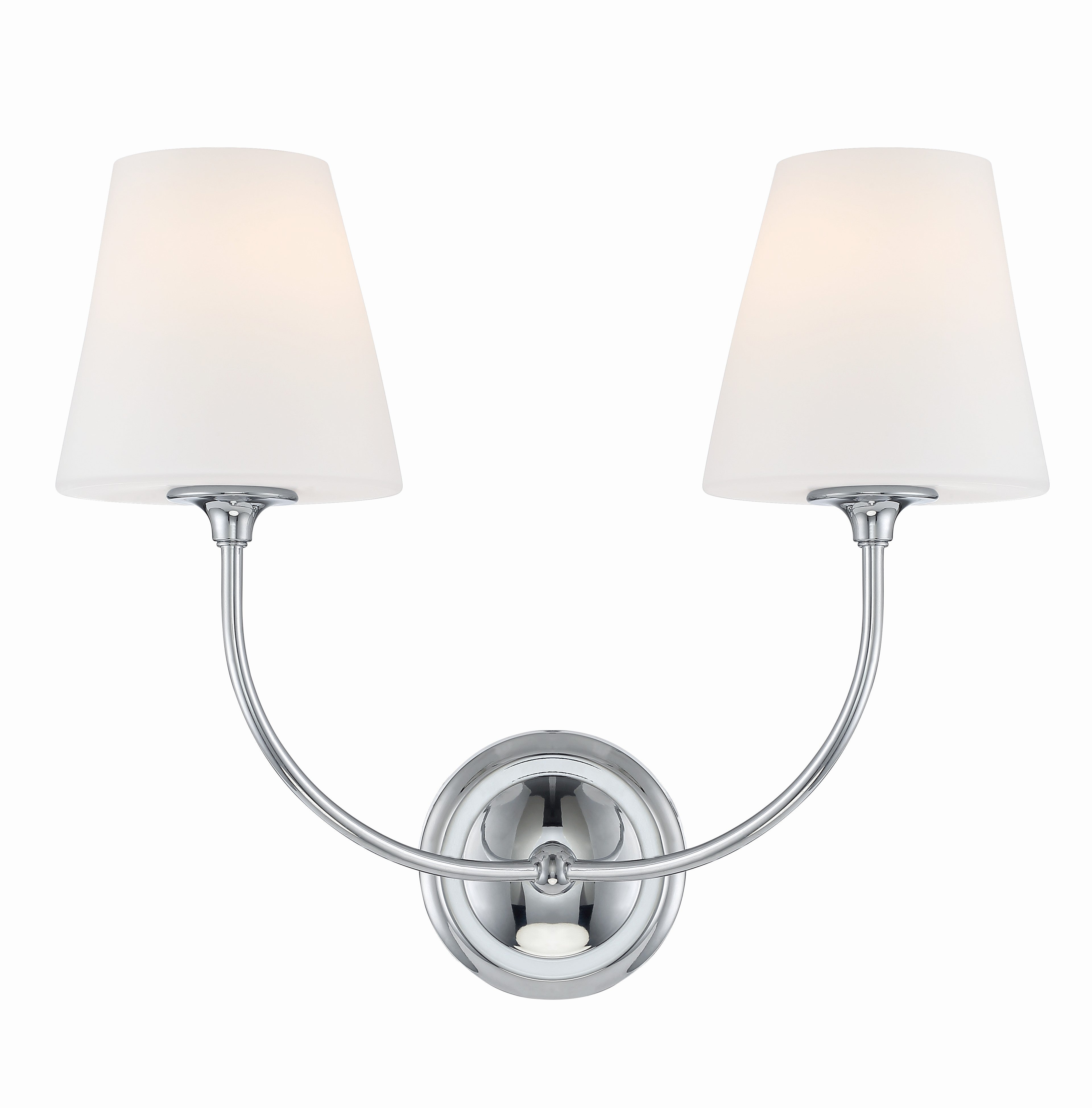 Crystorama Sylvan 2442-OP-CH – 17 Inch – 2 Light – Sconce – Polished Chrome – Damp Rated