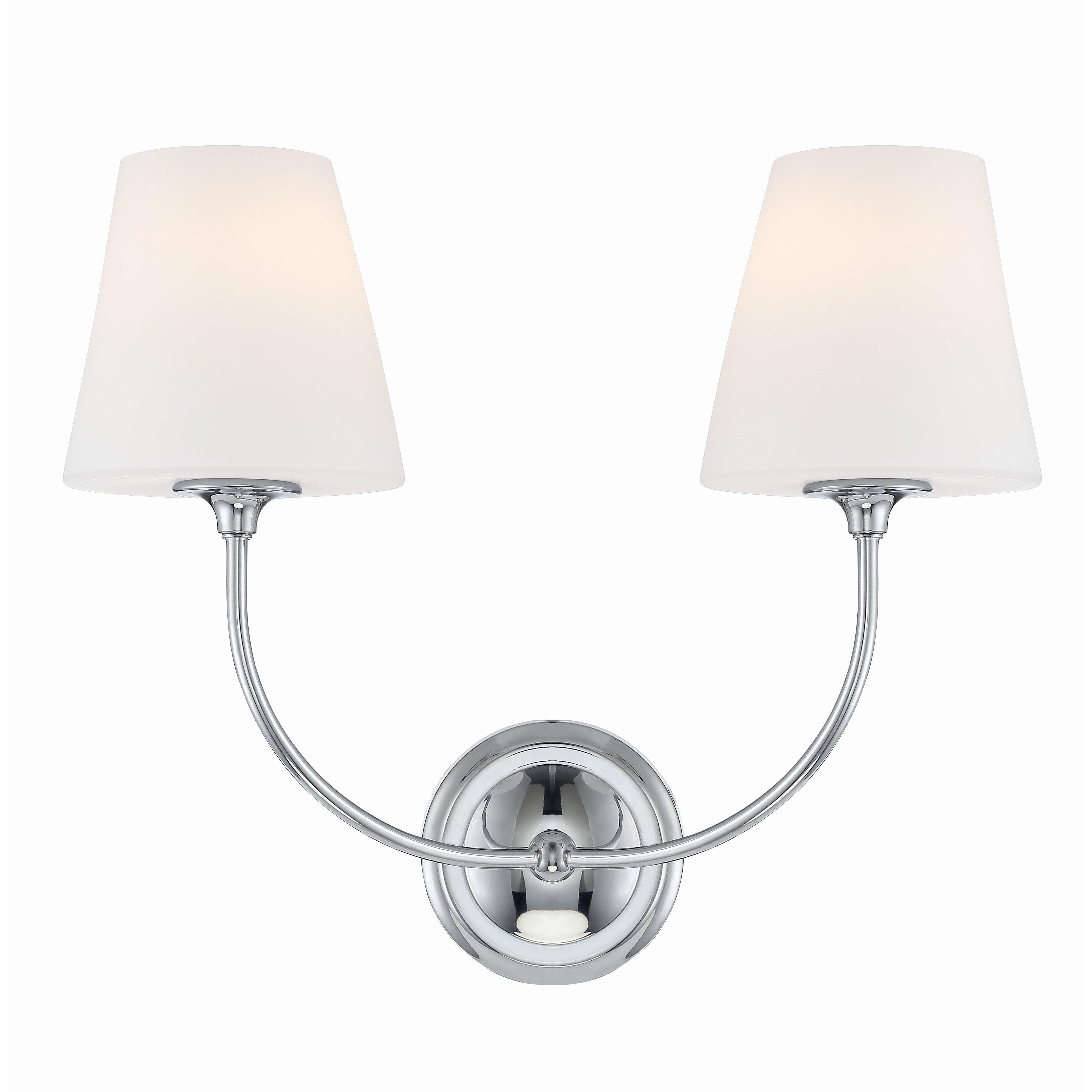 Crystorama Sylvan 2442-OP-CH – 17 Inch – 2 Light – Sconce – Polished Chrome – Damp Rated