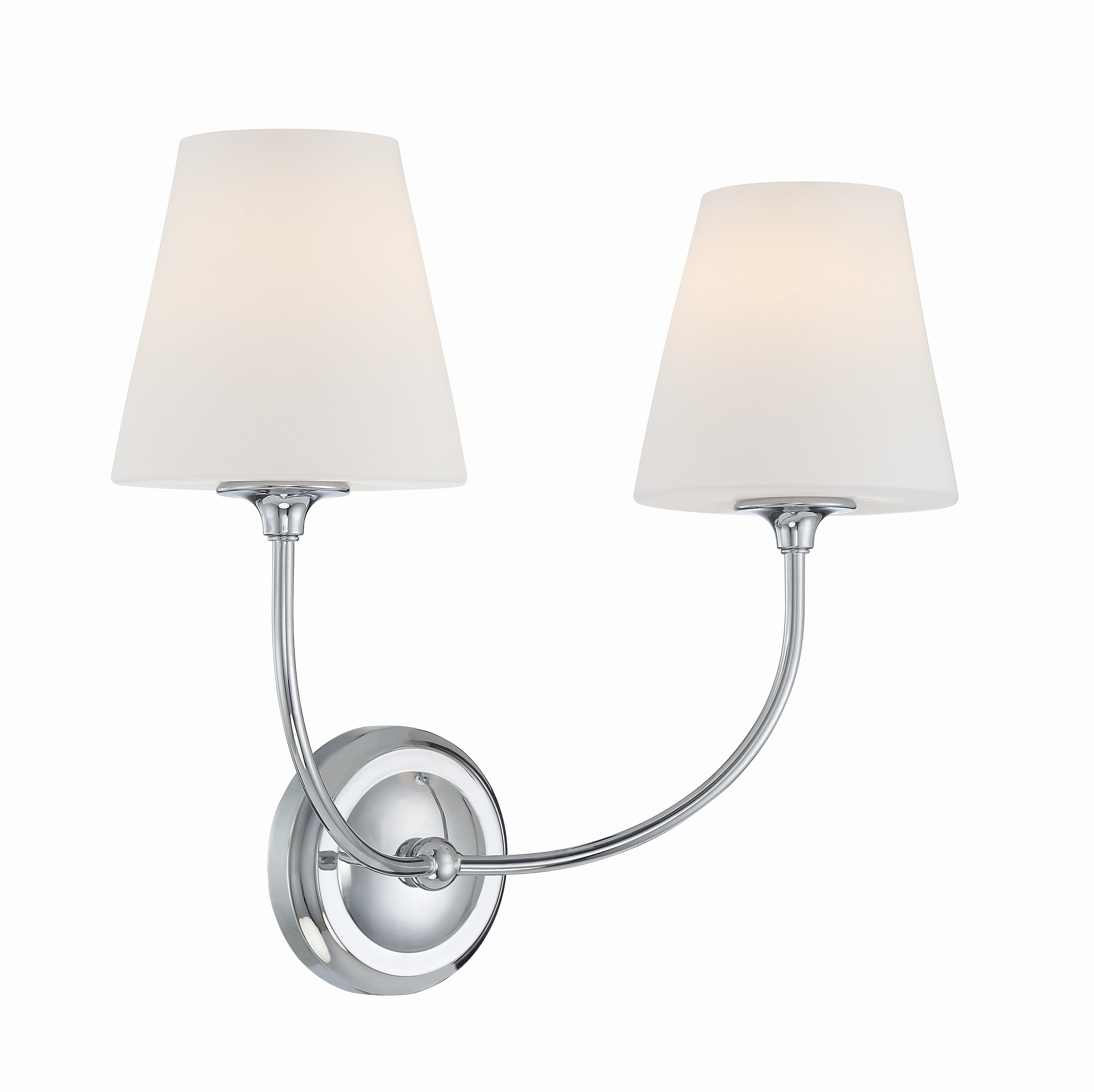 Crystorama Sylvan 2442-OP-CH – 17 Inch – 2 Light – Sconce – Polished Chrome – Damp Rated