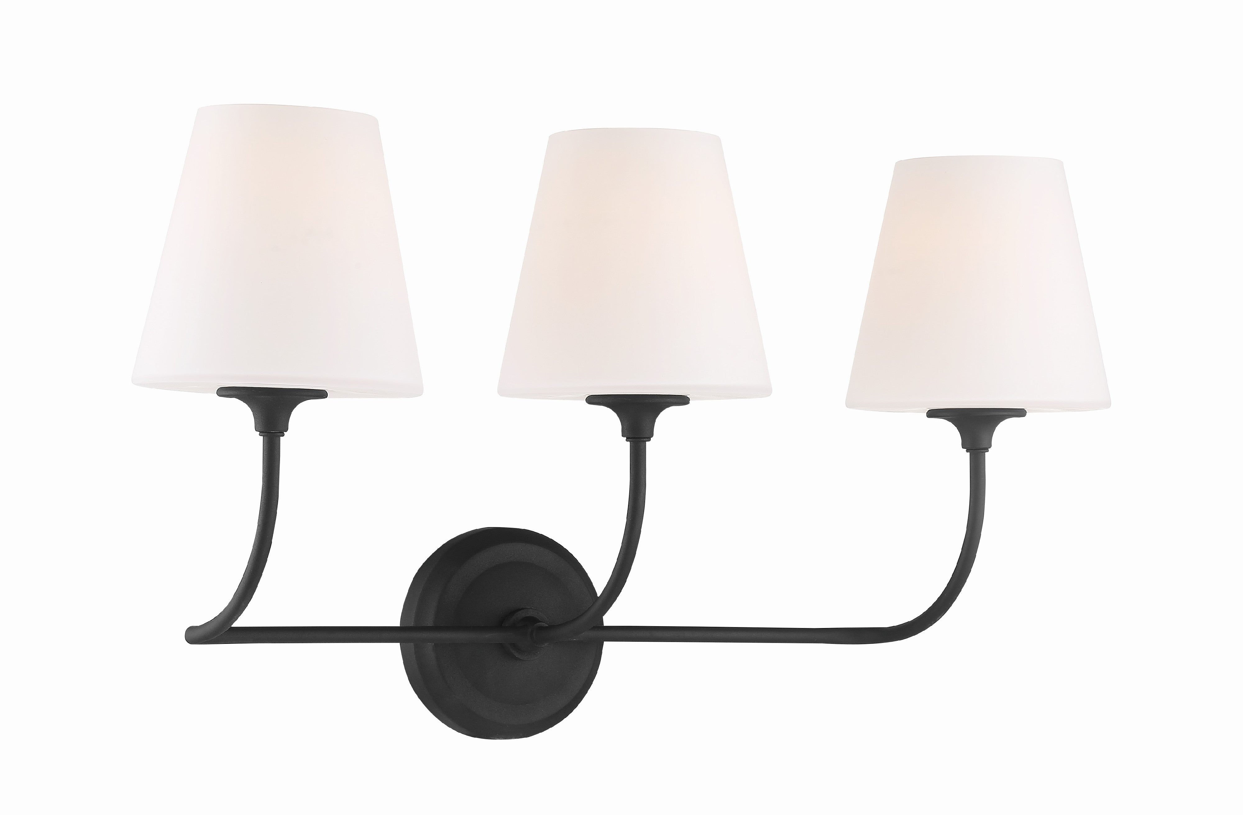 Crystorama Sylvan 2443-OP-BF – 23.25 Inch – 3 Light – Bath Vanity Light – Black Forged – Damp Rated