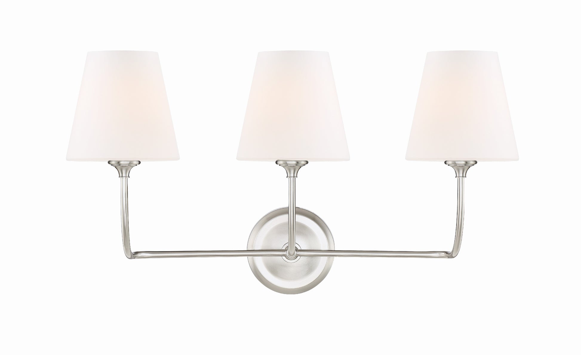 Crystorama Sylvan 2443-OP-BN – 23.25 Inch – 3 Light – Bath Vanity Light – Brushed Nickel – Damp Rated
