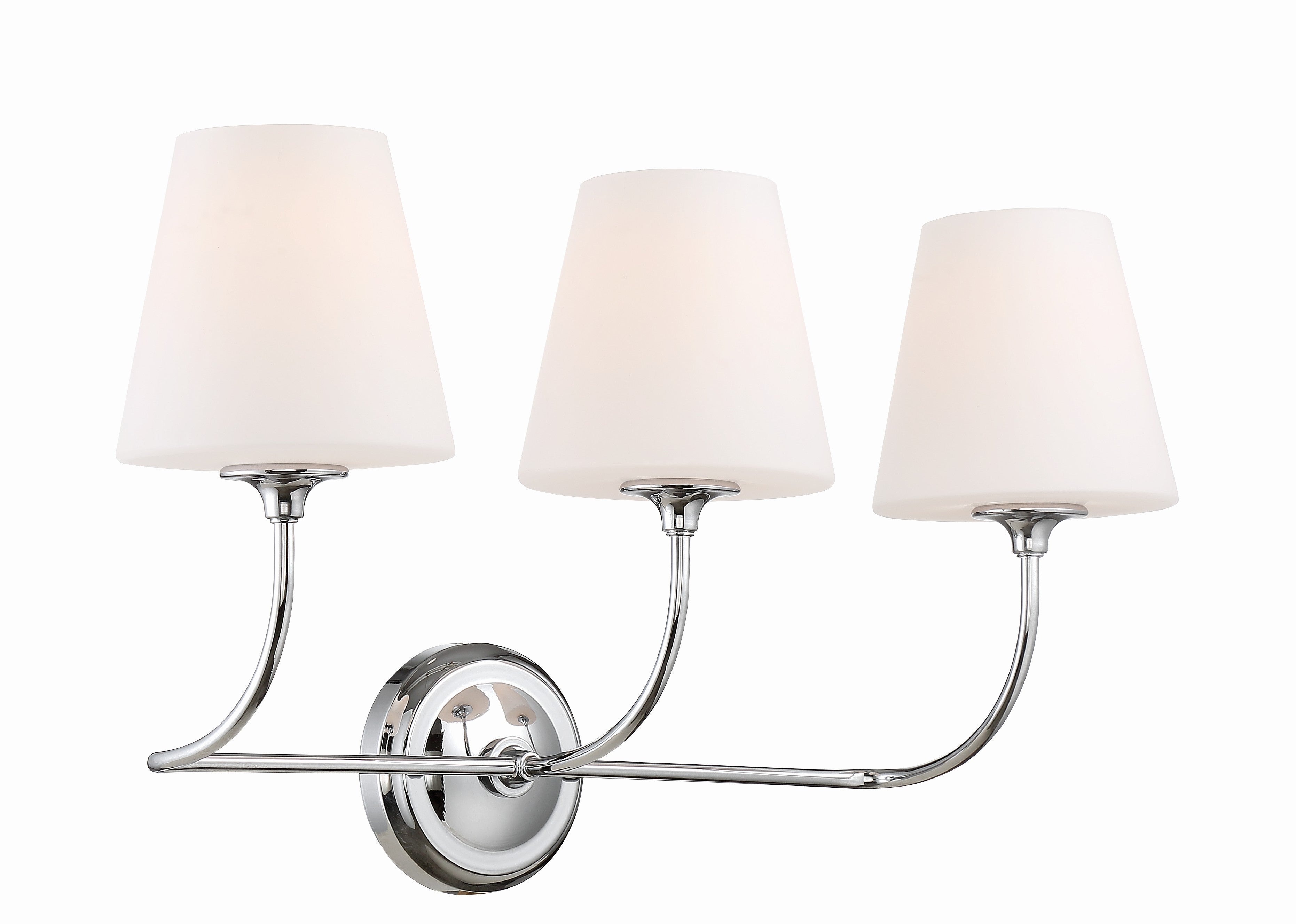 Crystorama Sylvan 2443-OP-CH – 23.25 Inch – 3 Light – Bath Vanity Light – Polished Chrome – Damp Rated