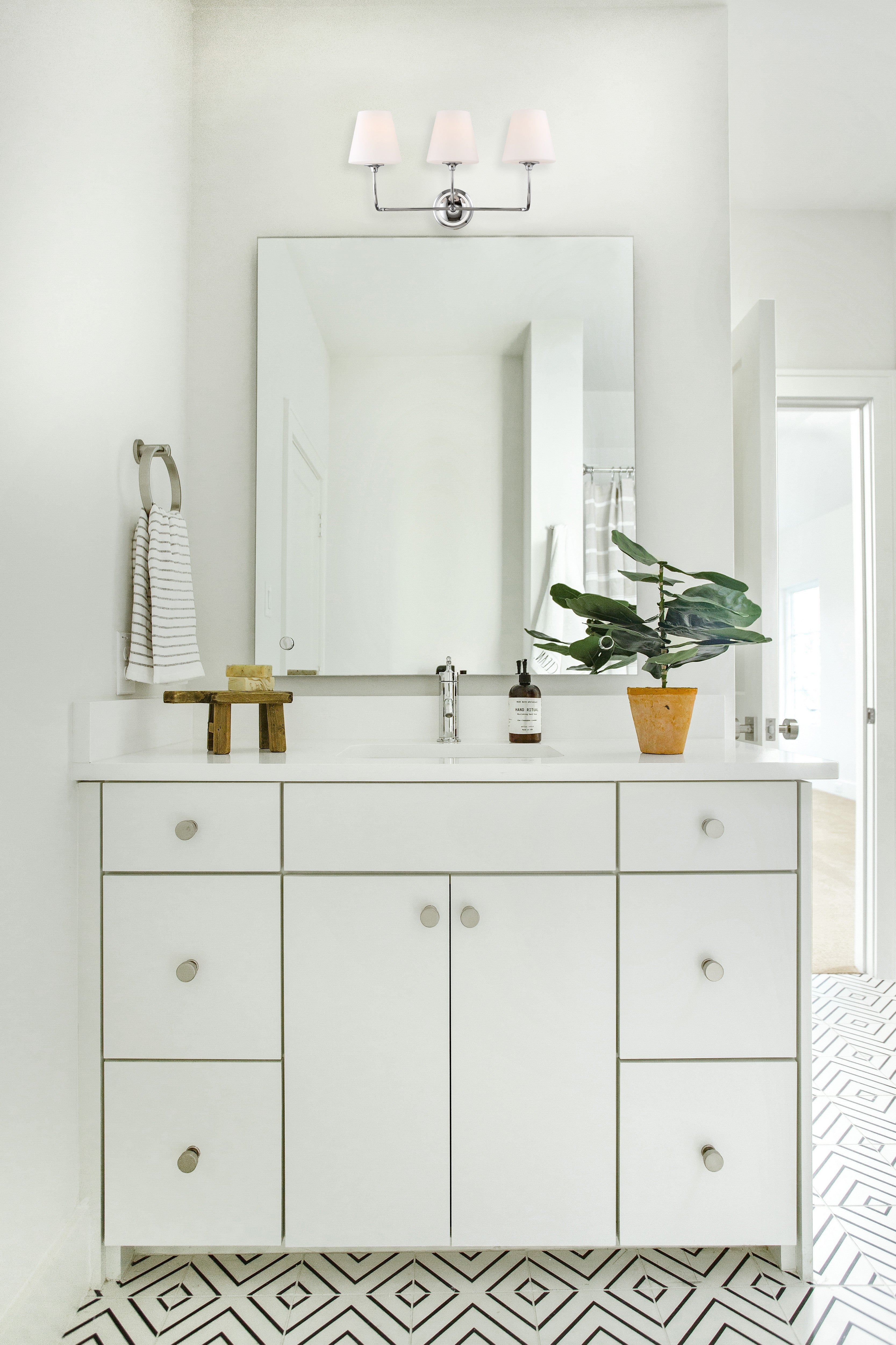 Crystorama Sylvan 2443-OP-CH – 23.25 Inch – 3 Light – Bath Vanity Light – Polished Chrome – Damp Rated