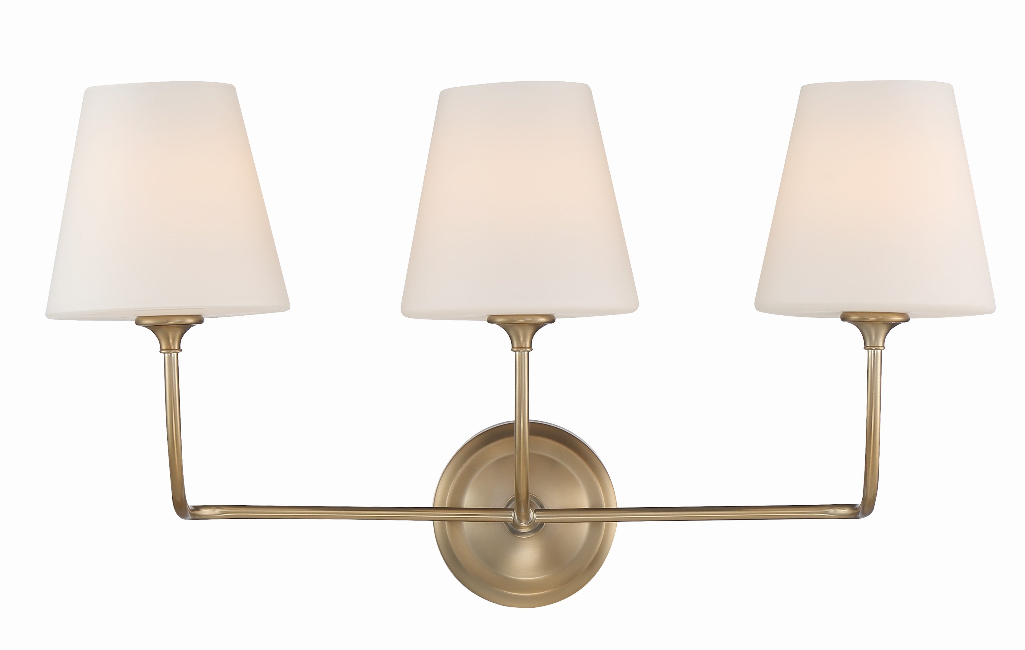 Crystorama Sylvan 2443-OP-VG – 23.25 Inch – 3 Light – Bath Vanity Light – Vibrant Gold – Damp Rated