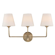 Crystorama 2443-OP-VG Vanity Light Fixture, UL Damp Rated, Vibrant Gold