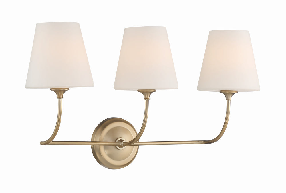 Crystorama 2443-OP-VG Vanity Light Fixture, UL Damp Rated, Vibrant Gold