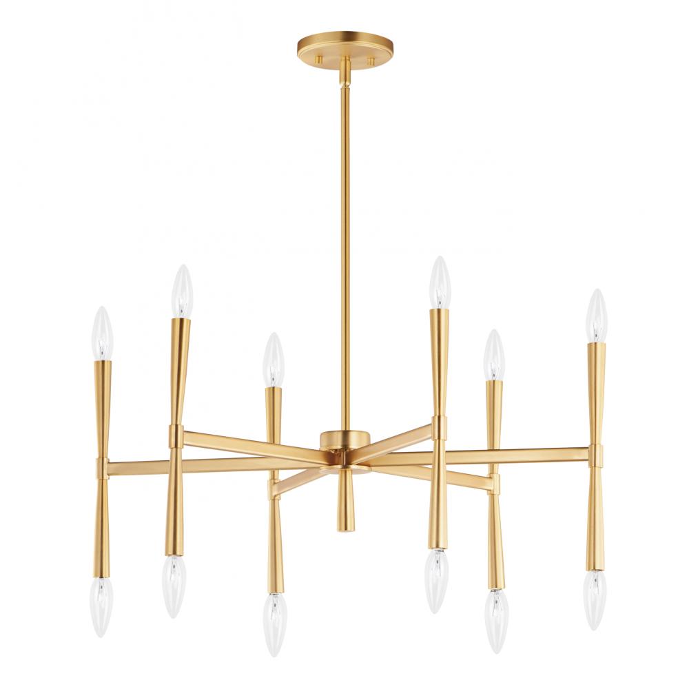 Rome 29.25 Inch Chandelier – Satin Brass