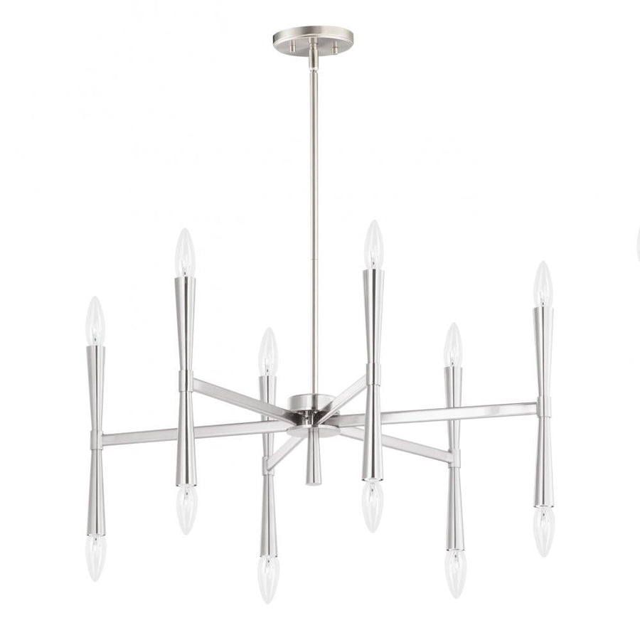 Rome 29.25 Inch Chandelier – Satin Nickel