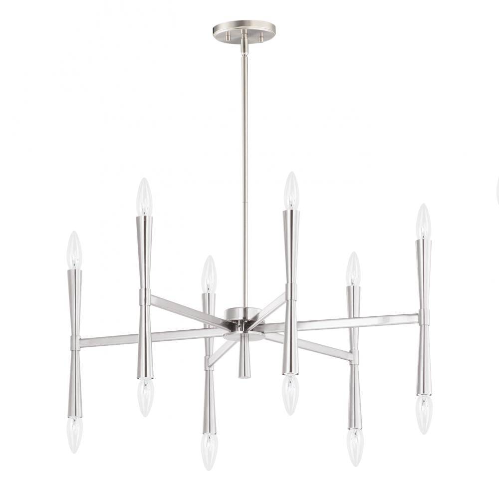 Rome 29.25 Inch Chandelier – Satin Nickel