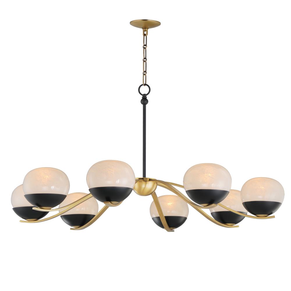 Lucerne 42.75 Inch Chandelier – Black / Natural Aged Brass