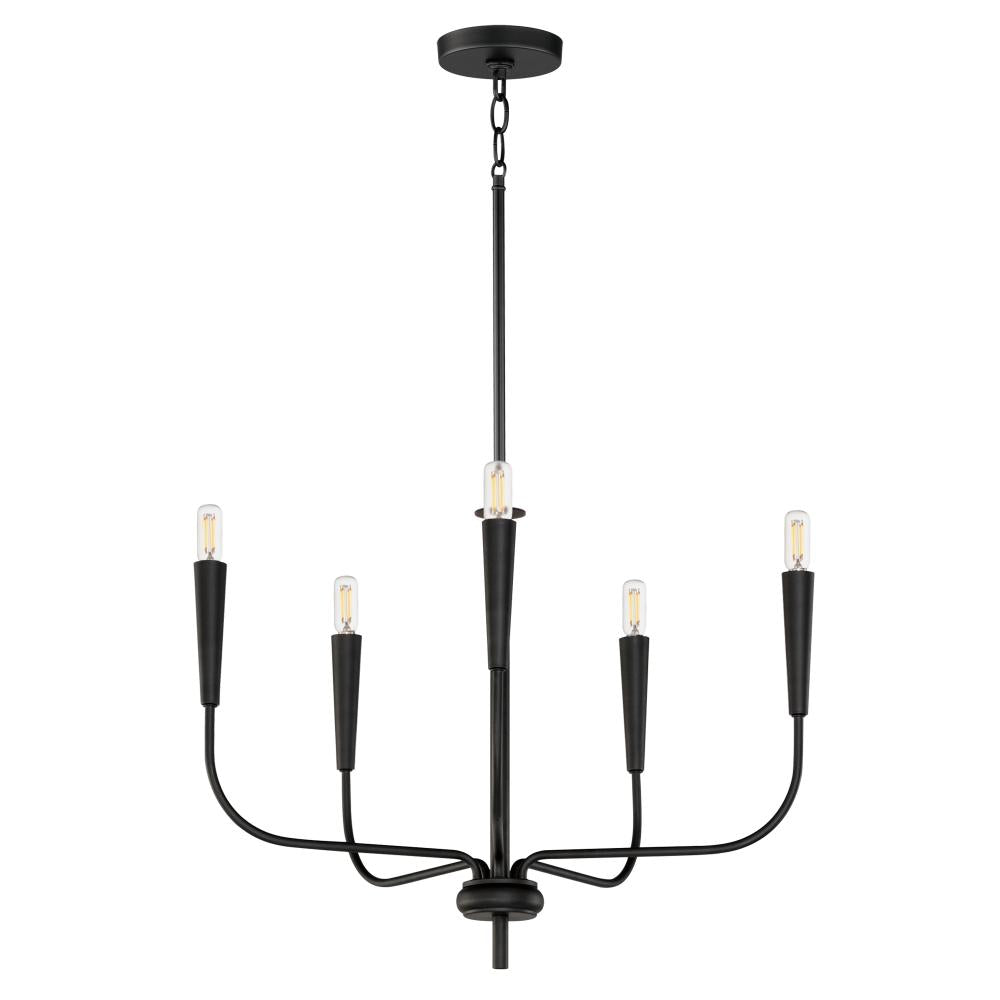 Vela 24 Inch Semi Flush Mount Light – Black