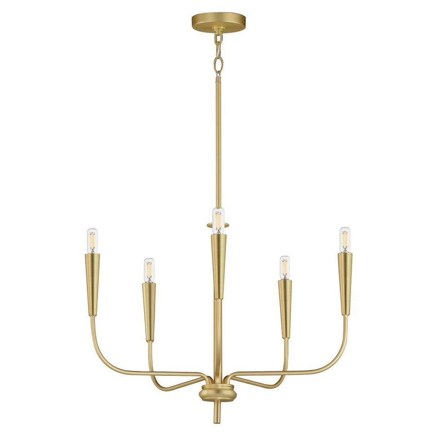 Vela 24 Inch Semi Flush Mount Light – Satin Brass