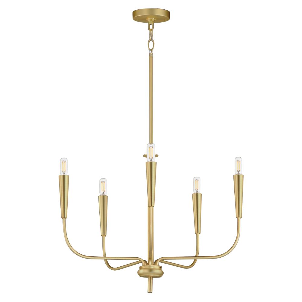 Vela 24 Inch Semi Flush Mount Light – Satin Brass