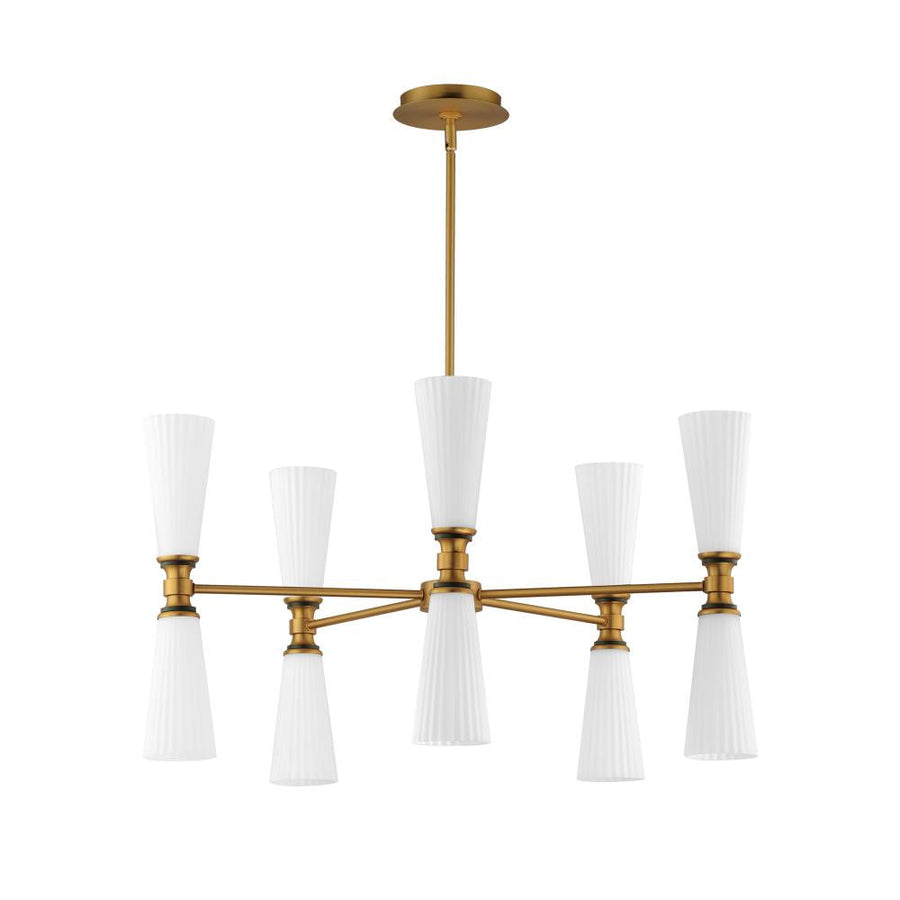 Krevat 32 Inch Chandelier – Black / Natural Aged Brass