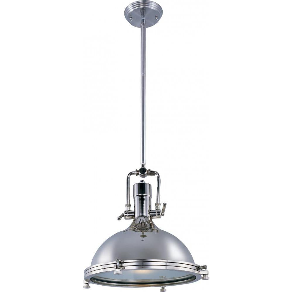 Hi-Bay 17.75 Inch Semi Flush Mount Light – Polished Nickel