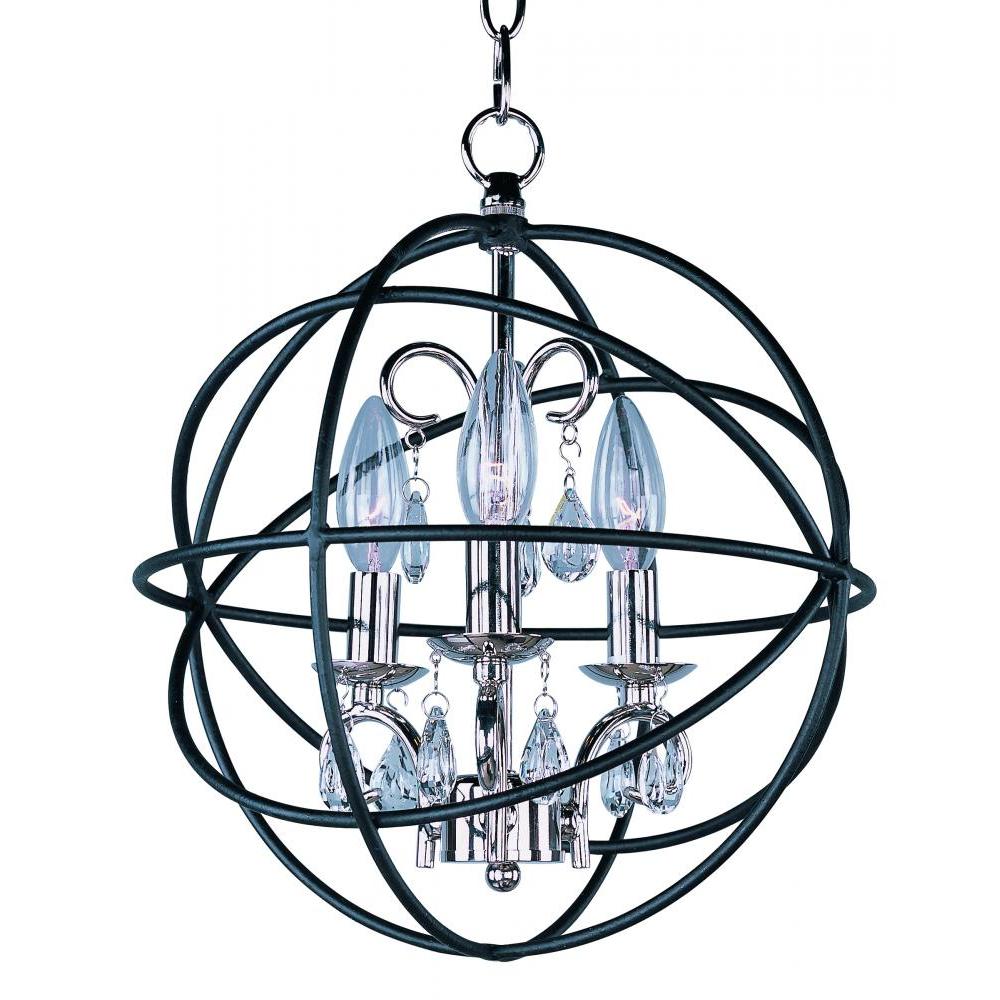 Orbit 12 Inch Semi Flush Mount Light – Anthracite / Polished Nickel