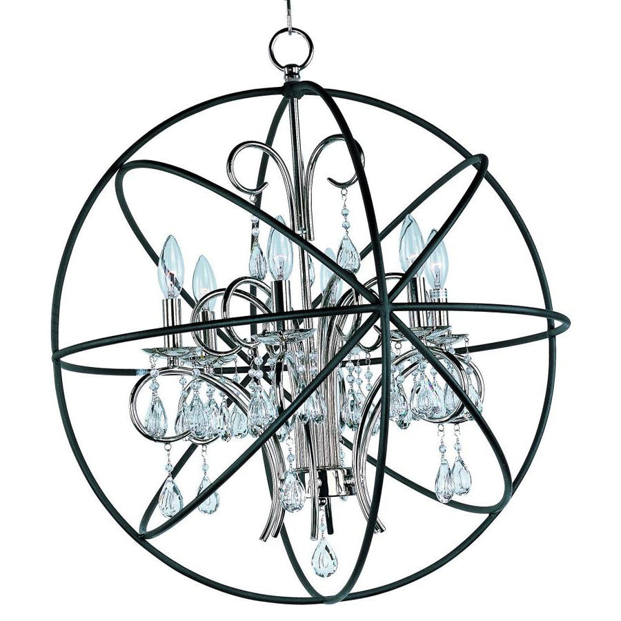Maxim Lighting 25144ARPN Orbit 25 Inch Semi Flush Mount Light – Anthracite / Polished Nickel