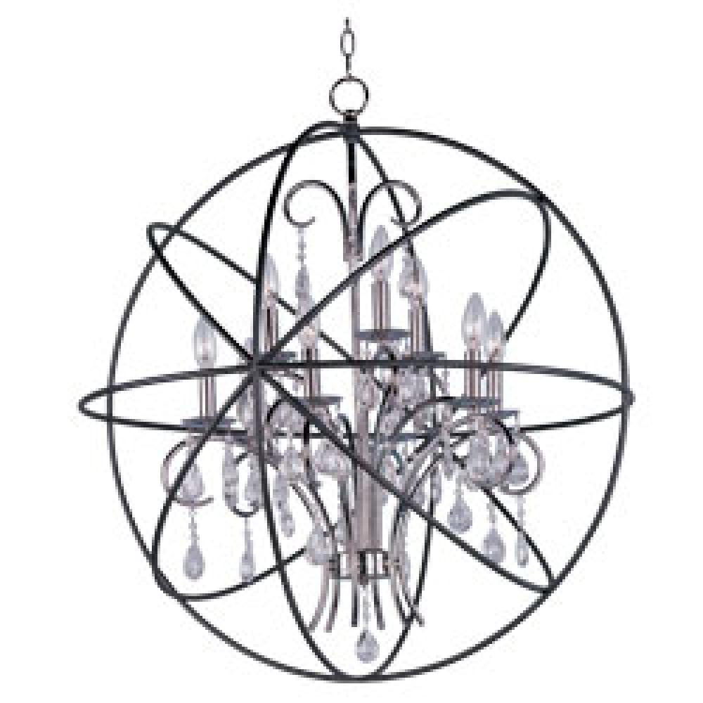 Orbit 30 Inch Semi Flush Mount Light – Anthracite / Polished Nickel