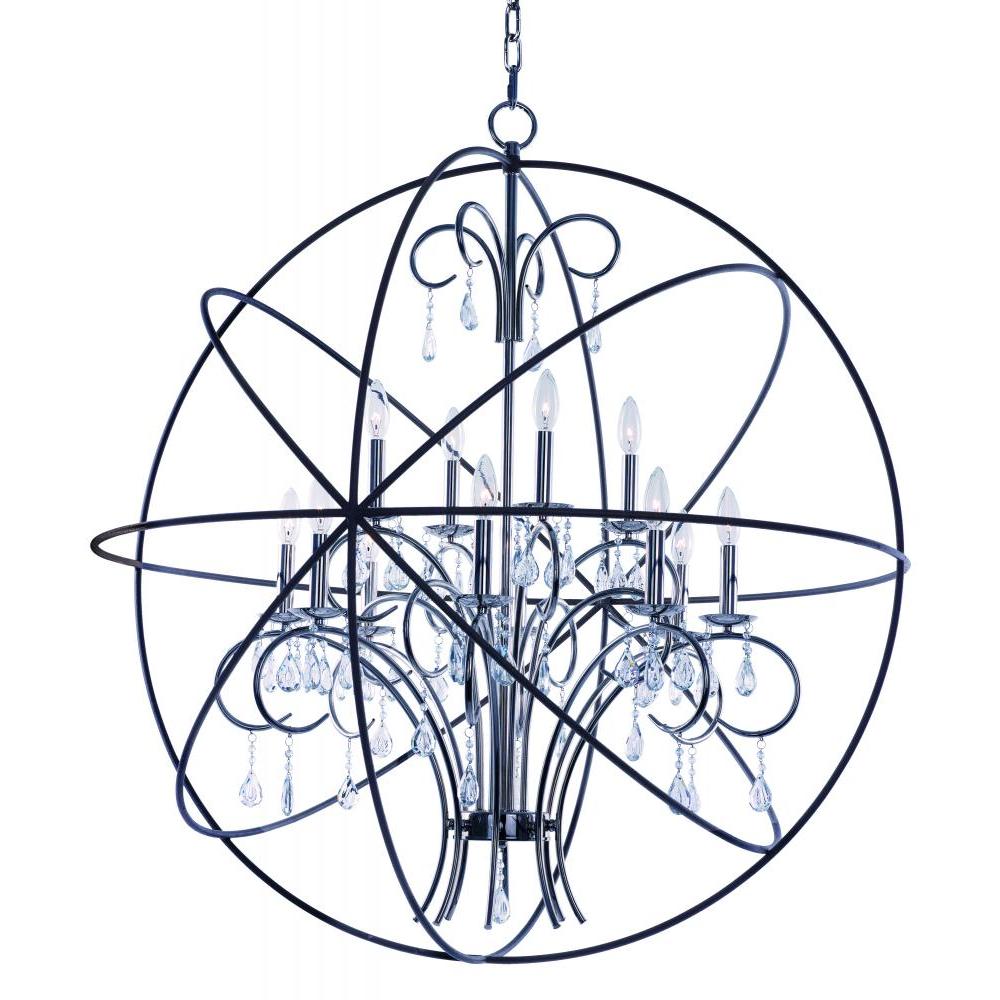 Orbit 40 Inch Semi Flush Mount Light – Anthracite / Polished Nickel