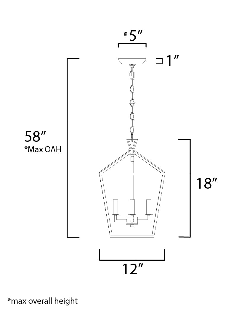 12 Inch Chandelier – Textured Black / Polished Nickel