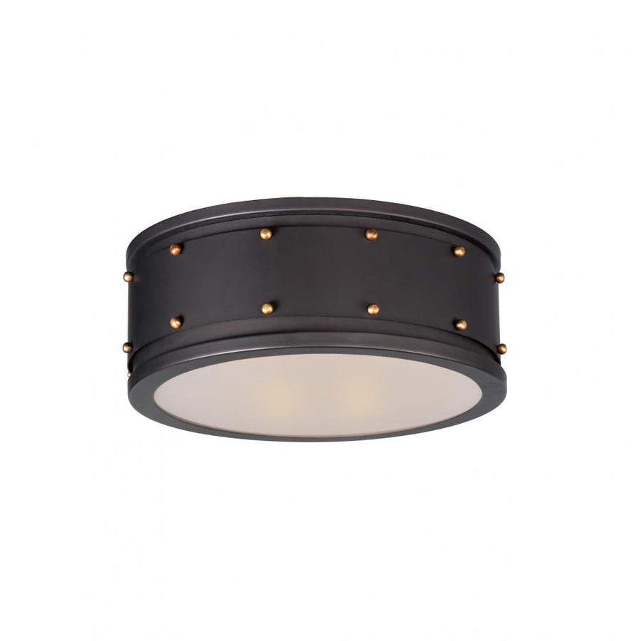 Maxim Lighting 25160OIAB Trestle 13 Inch Flush Mount Light – Oil Rubbed Bronze / Antique Brass