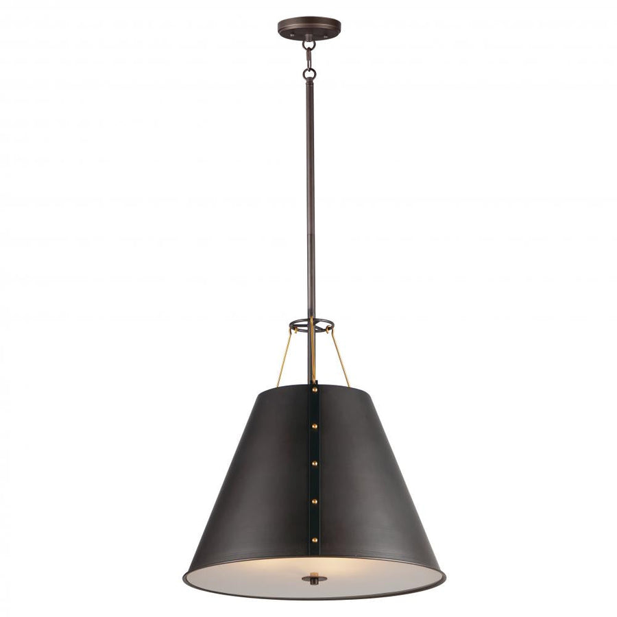 Maxim Lighting 25164OIAB Trestle 20 Inch 3 Light Pendant – Oil Rubbed Bronze / Antique Brass