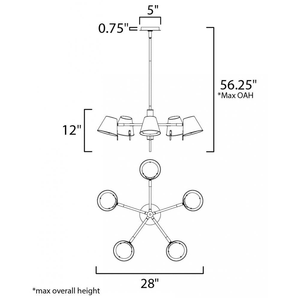 Maxim Lighting CARLO 25175DBZHR Chandelier Traditional - Brass