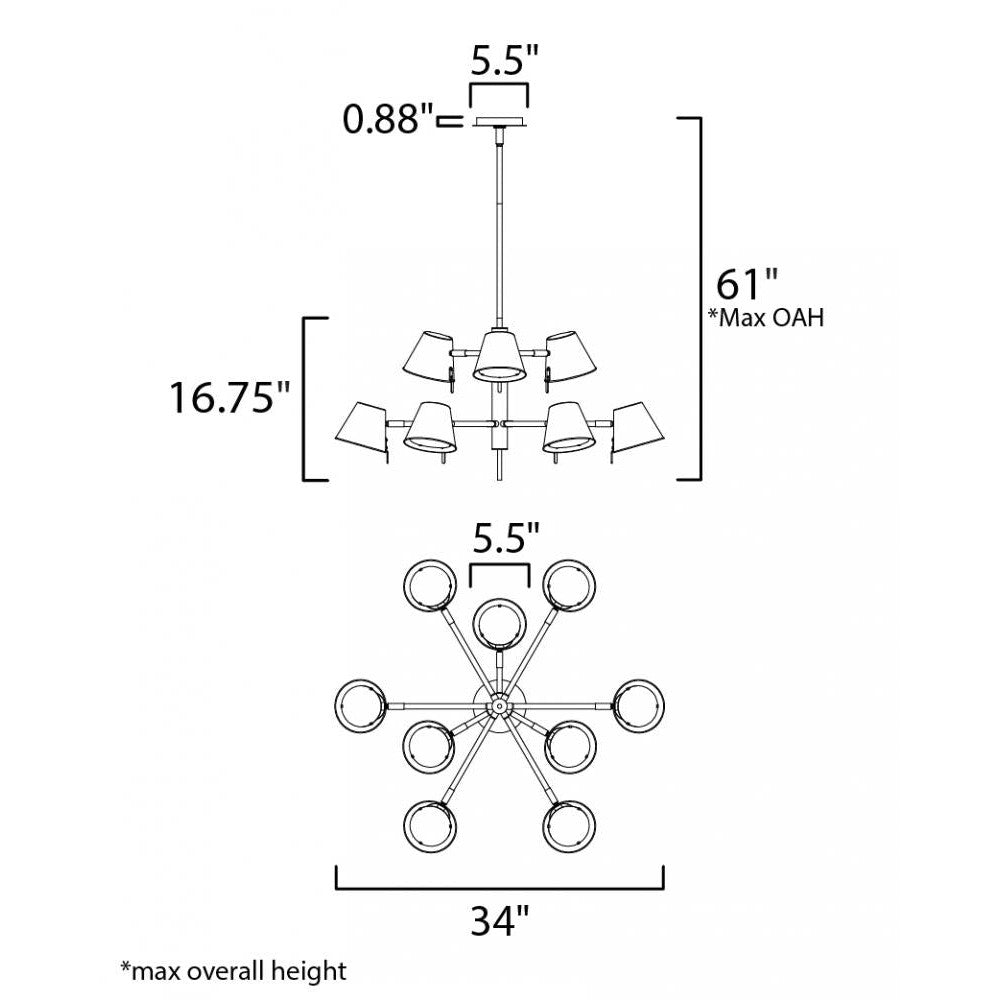 Maxim Lighting CARLO 25179DBZHR Chandelier Traditional - Brass