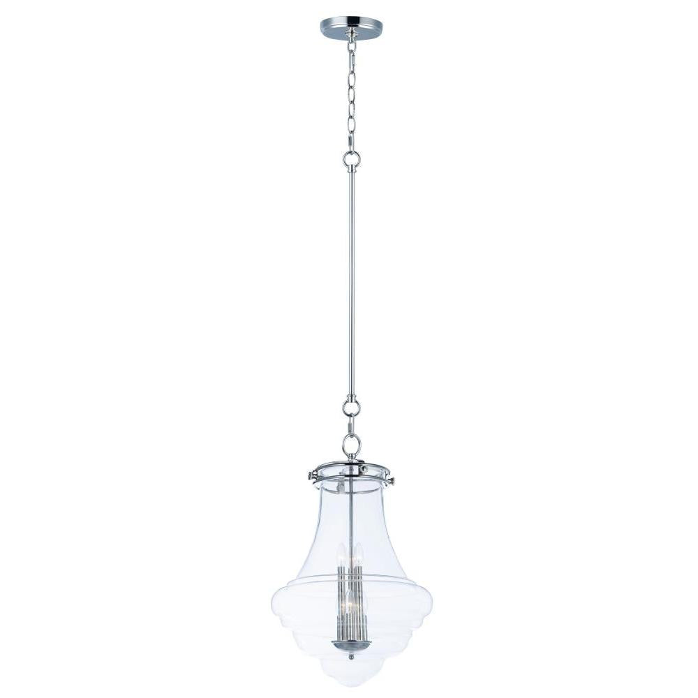 Retro 19 Inch Semi Flush Mount Light – Polished Nickel