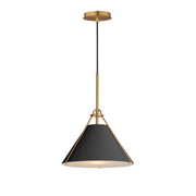 Maxim lighting 25229BKNAB Lucas-Single Pendant - Black / Natural Aged Brass