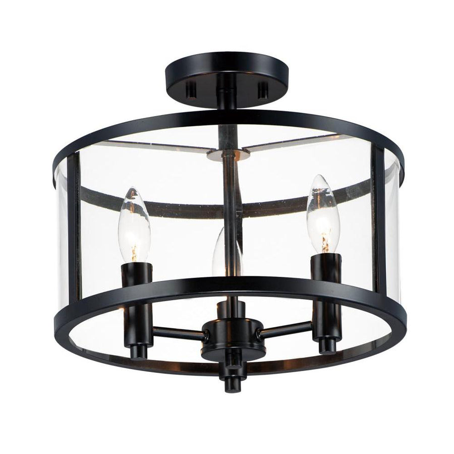 Maxim Lighting 25250CLBK Sentinel 13.25 Inch Semi Flush Mount Light – Black