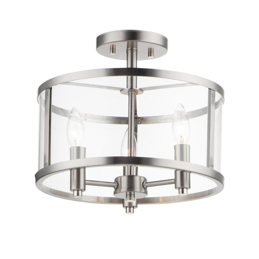 Maxim Lighting 25250CLSN Sentinel 13.25 Inch Semi Flush Mount Light – Satin Nickel