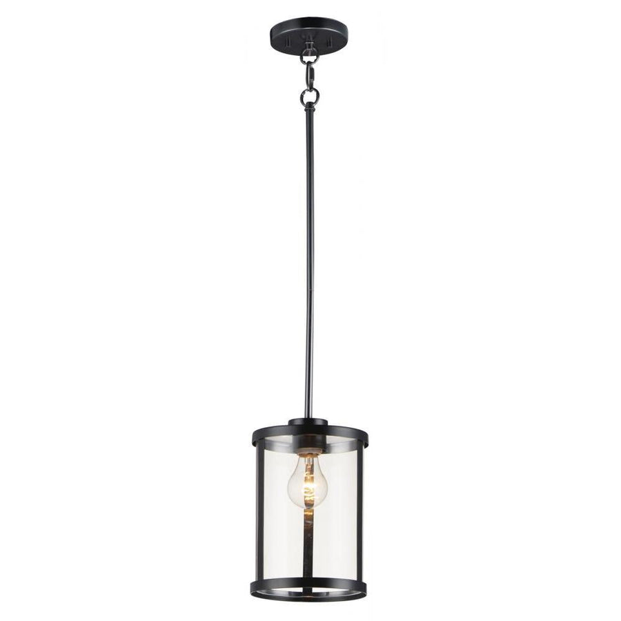 Maxim Lighting 25252CLBK Sentinel 6.75 Inch Semi Flush Mount Light – Black