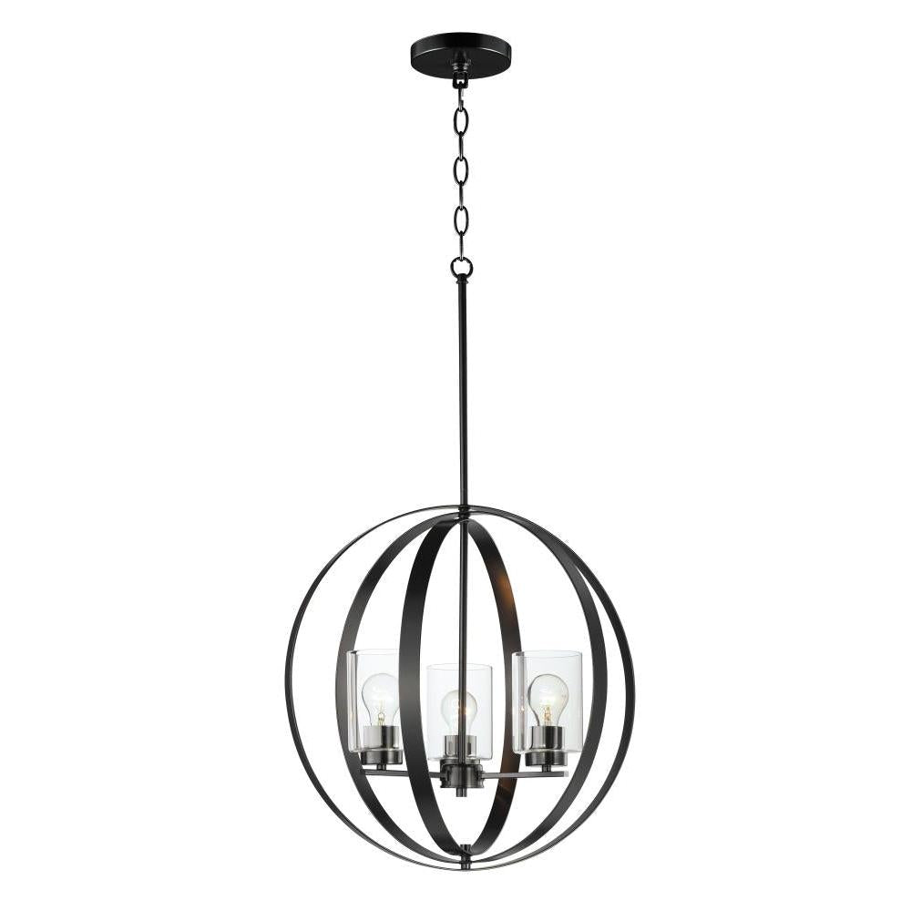 Sentinel 20.75 Inch Semi Flush Mount Light – Black