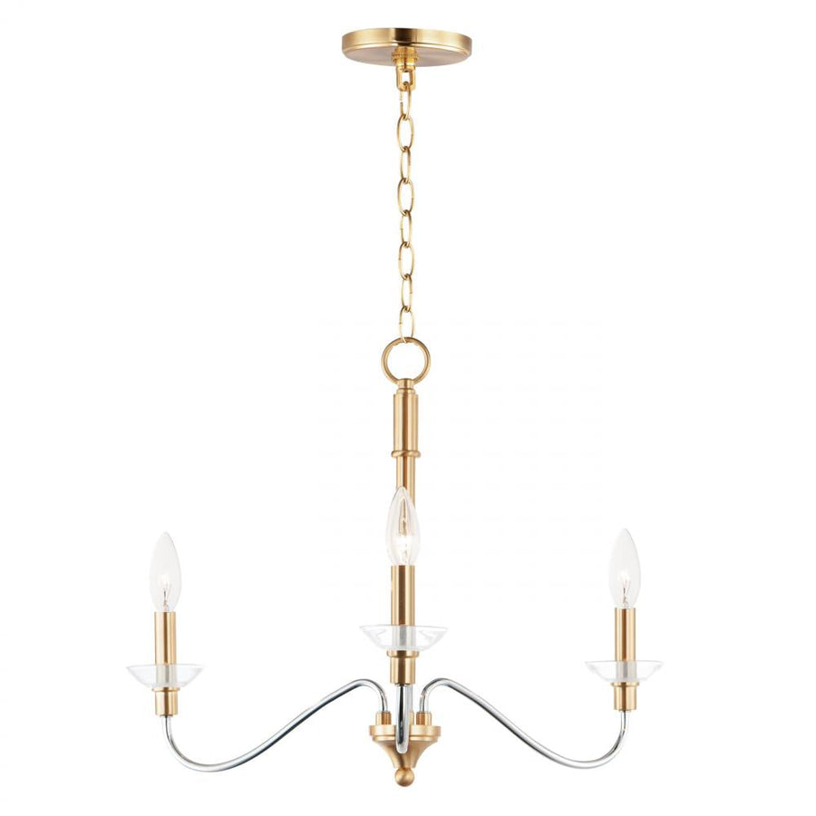 Maxim Lighting 25373CLPCSBR Clarion 24 Inch 3 Light Pendant – Polished Chrome / Satin Brass