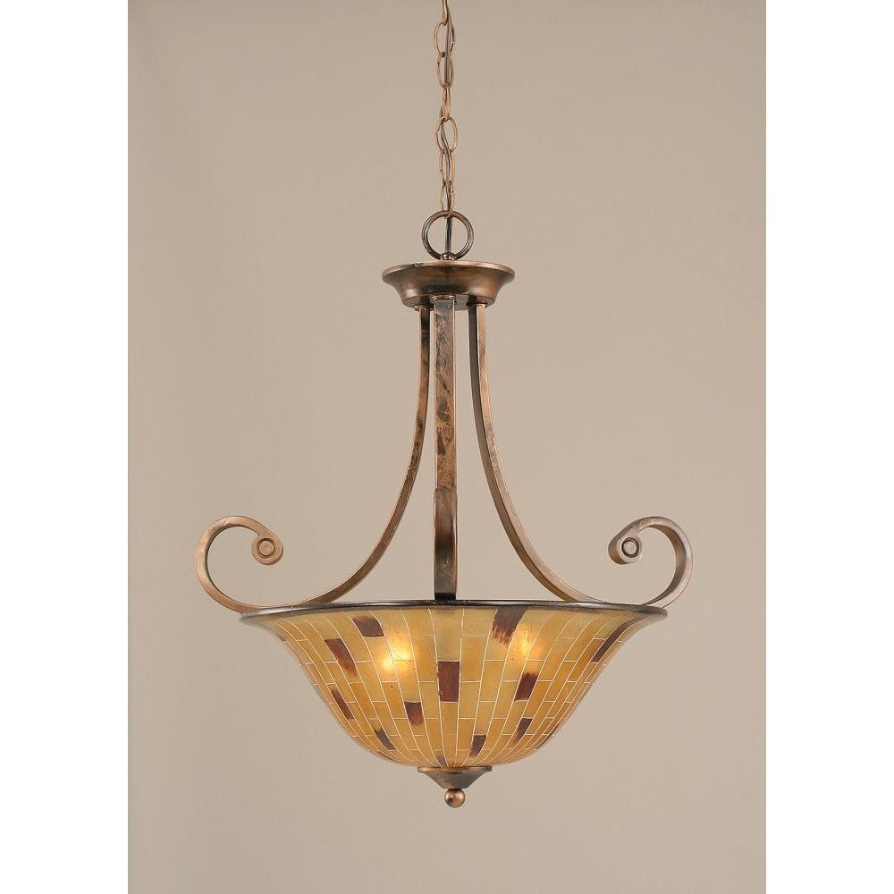 Toltec Company CURL 254-BRZ-708 Pendant Tiffany - Bronze