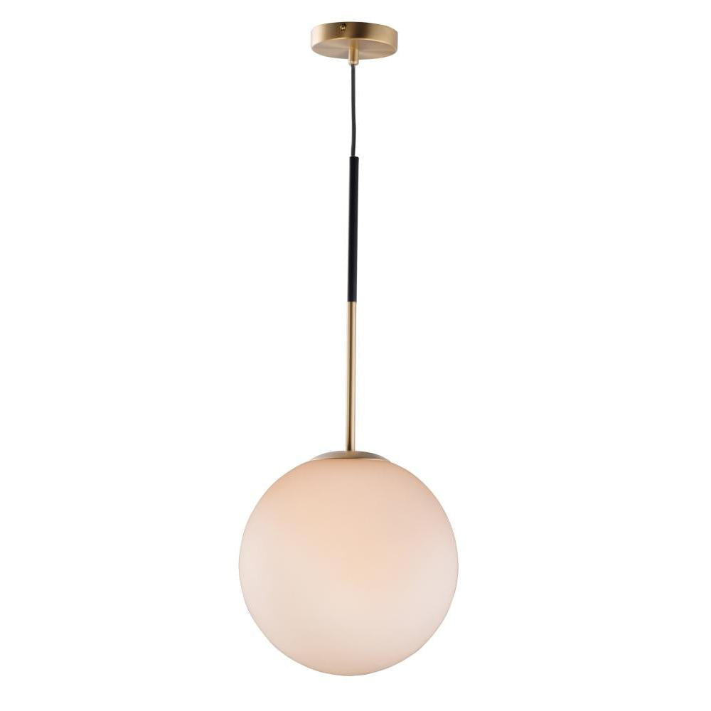 Vesper 11.75 Inch Semi Flush Mount Light – Satin Brass / Black