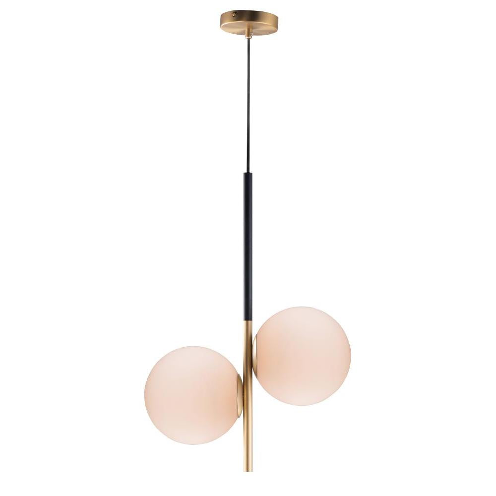 Vesper 9.75 Inch Semi Flush Mount Light – Satin Brass / Black