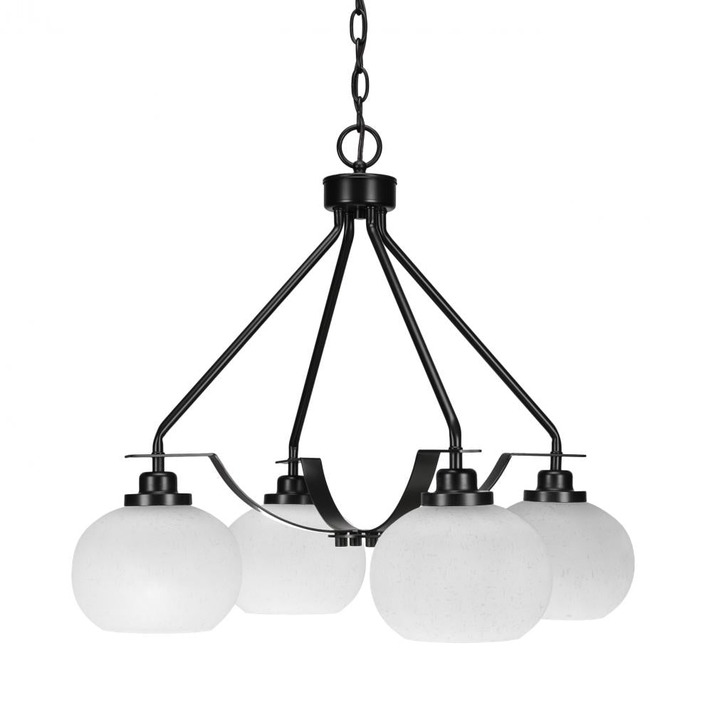 Toltec Company ODYSSEY 2604-MB-212 Chandelier Art Glass - Black