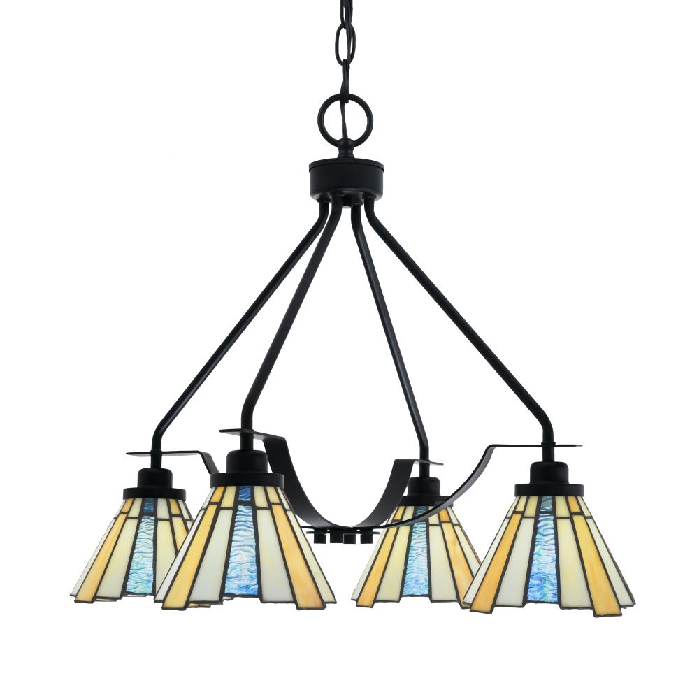 Toltec Company ODYSSEY 2604-MB-9335 Chandelier - Black