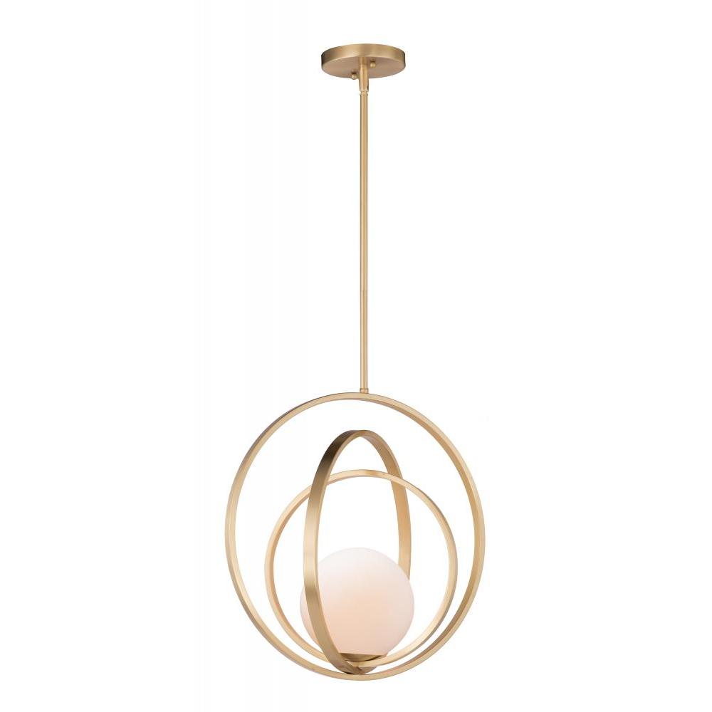 Coronet 17.5 Inch Semi Flush Mount Light – Satin Brass