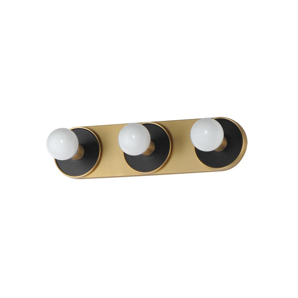 Maxim Lighting 26093BKNAB Hollywood 2 Inch Bathroom Vanity - Black / Natural Aged Brass