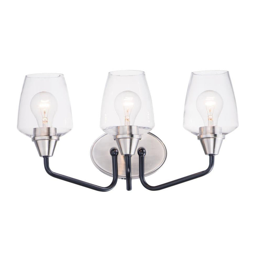 Maxim Lighting 26122CLBKSN Goblet 18 Inch Bathroom Vanity - Black / Satin Nickel