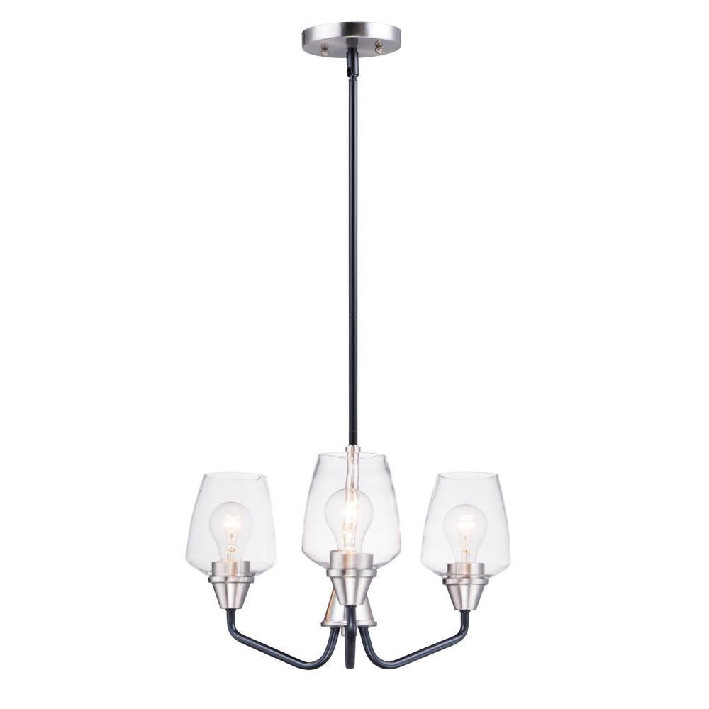 Goblet 19 Inch Mini Chandelier – Black / Satin Nickel