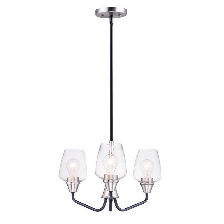 Goblet 19 Inch Mini Chandelier – Black / Satin Nickel