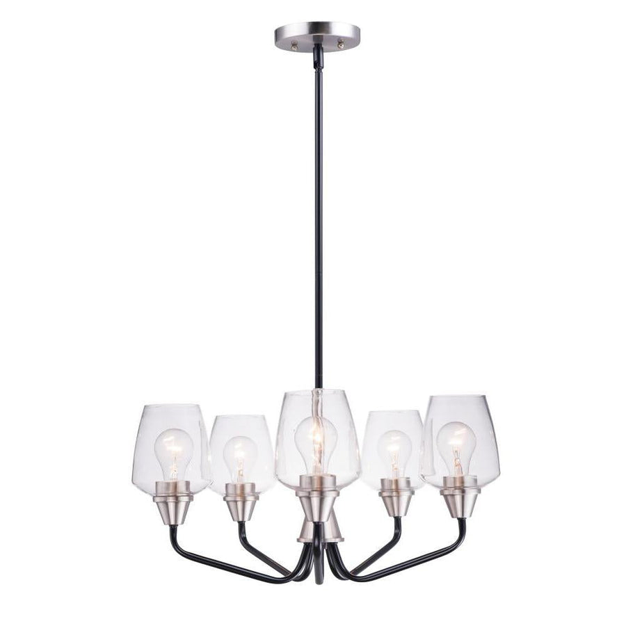 Goblet 23 Inch Chandelier – Black / Satin Nickel