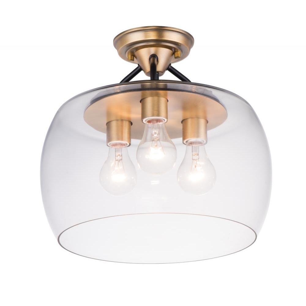Goblet 13.5 Inch Semi Flush Mount Light – Bronze / Antique Brass