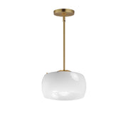 11 Inch Single Pendant – White/Natural Aged Brass