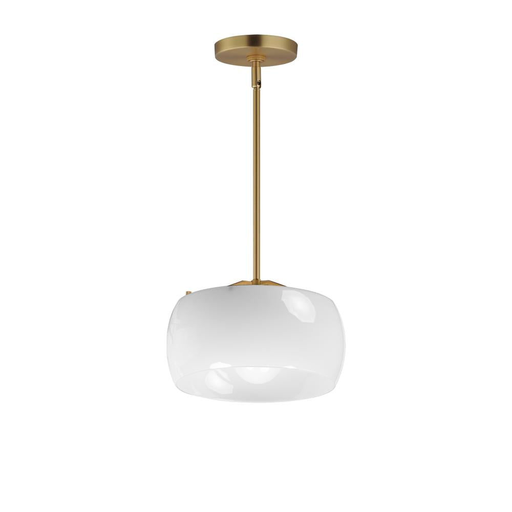 11 Inch Single Pendant – White/Natural Aged Brass